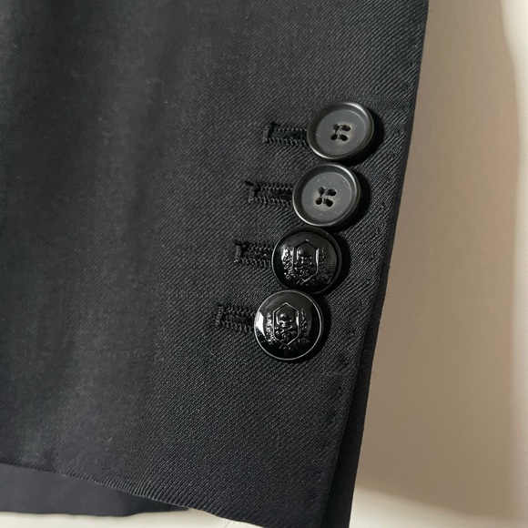 Kooples Navy Womens Blazer Suit Jacket With Shoulder Pads - Picture 3 of 10